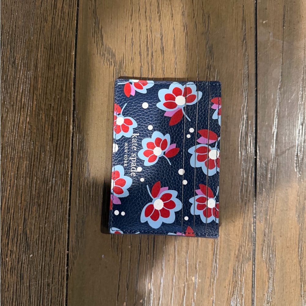 Kate Spade Navy Floral Card Holder